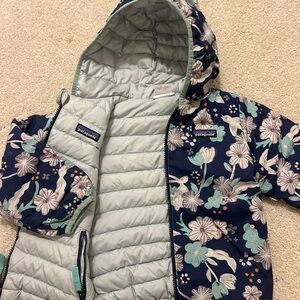 Patagonia Kids Navy Floral Puffer Jacket